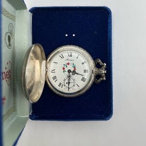 Vintage Arnex 17J Swiss Pocket Watch Dog Bird Scene